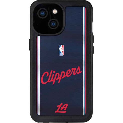 NBA Los Angeles Clippers Distressed Red iPhone 13 Mini Waterproof Case