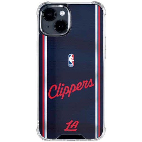 NBA Los Angeles Clippers Distressed Red iPhone 14 Plus Clear Case