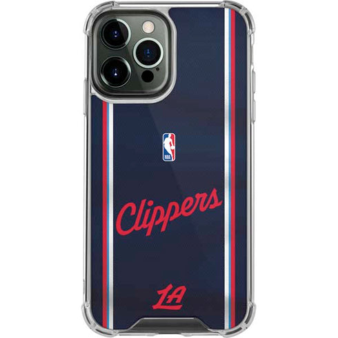NBA Los Angeles Clippers Distressed Red iPhone 14 Pro Max Clear Case