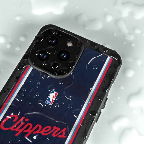 NBA Los Angeles Clippers Distressed Red iPhone 14 Pro Max Waterproof Case