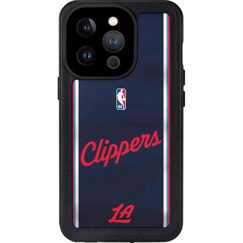 NBA Los Angeles Clippers Distressed Red iPhone 14 Pro Waterproof Case
