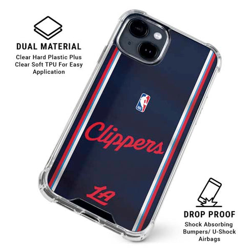 NBA Los Angeles Clippers Distressed Red iPhone 15 Clear Case