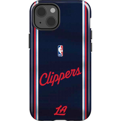 NBA Los Angeles Clippers Distressed Red iPhone 15 Plus Impact Case