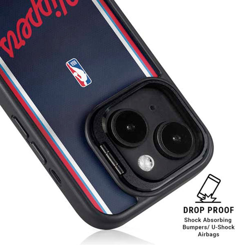 NBA Los Angeles Clippers Distressed Red iPhone 15 Plus Kickstand Case