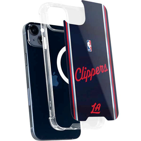 NBA Los Angeles Clippers Distressed Red iPhone 15 Plus MagSafe Case