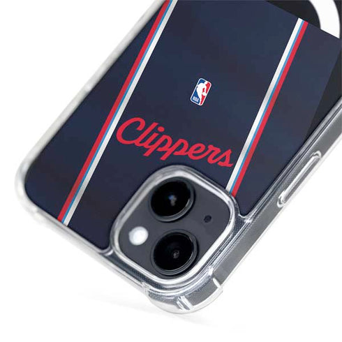 NBA Los Angeles Clippers Distressed Red iPhone 15 Plus MagSafe Case