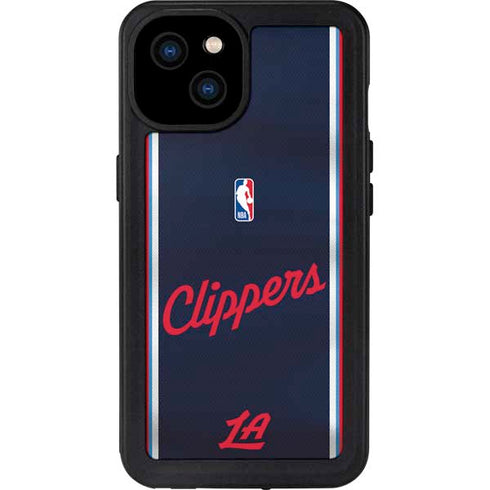 NBA Los Angeles Clippers Distressed Red iPhone 15 Plus Waterproof Case