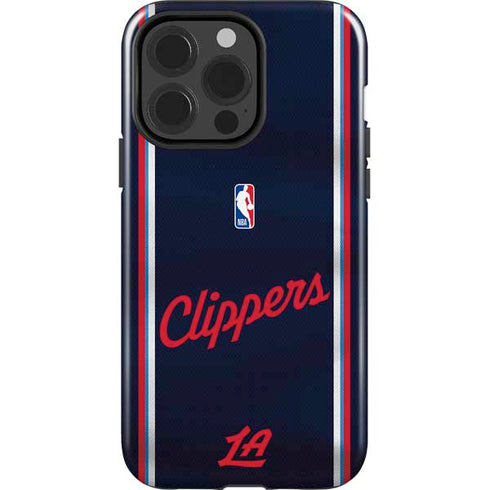 NBA Los Angeles Clippers Distressed Red iPhone 15 Pro Impact Case