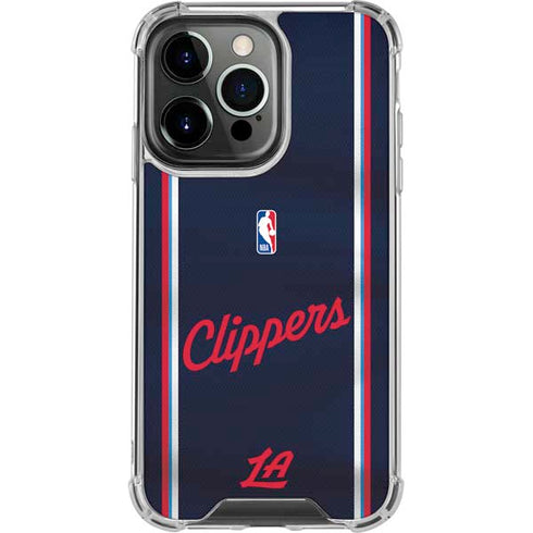 NBA Los Angeles Clippers Distressed Red iPhone 15 Pro Max Clear Case