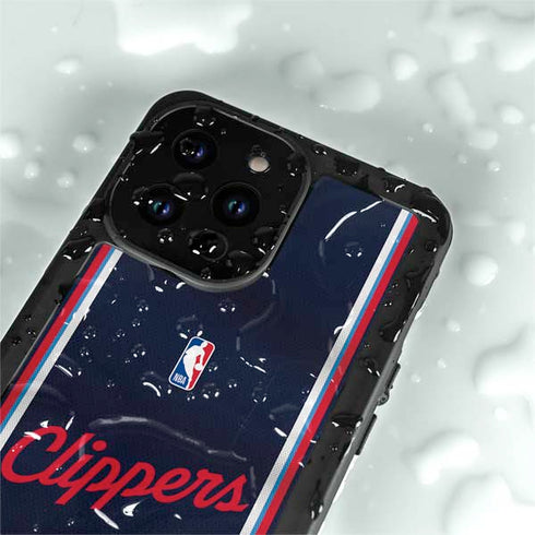 NBA Los Angeles Clippers Distressed Red iPhone 15 Pro Waterproof Case