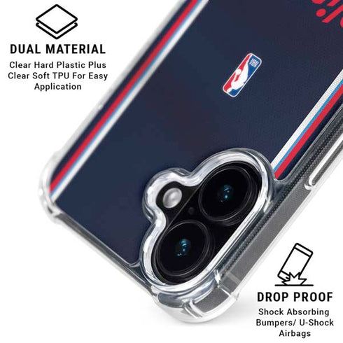 NBA Los Angeles Clippers Distressed Red iPhone 16 Clear Case