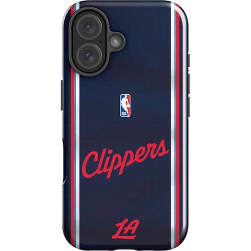 NBA Los Angeles Clippers Distressed Red iPhone 16 Impact Case