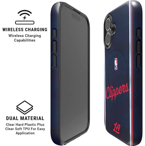 NBA Los Angeles Clippers Distressed Red iPhone 16 Magsafe Impact Case