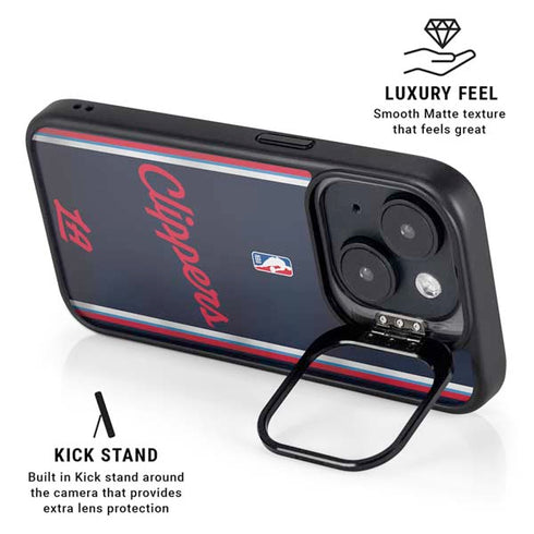 NBA Los Angeles Clippers Distressed Red iPhone 16 Plus Kickstand Case