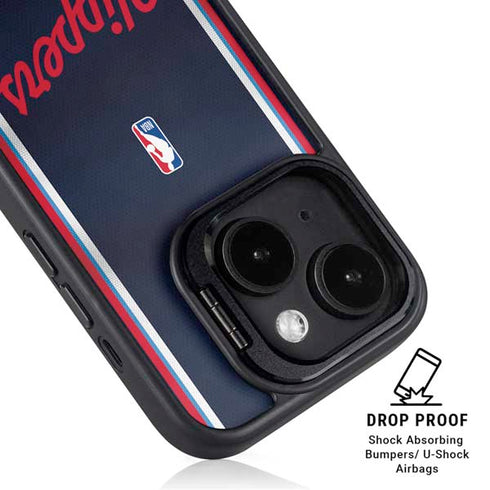 NBA Los Angeles Clippers Distressed Red iPhone 16 Plus Kickstand Case
