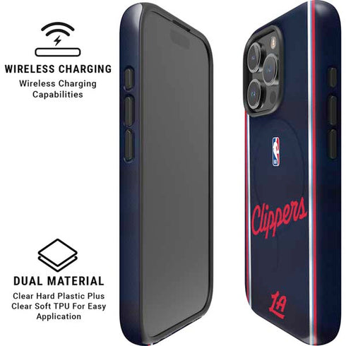 NBA Los Angeles Clippers Distressed Red iPhone 16 Pro Magsafe Impact Case