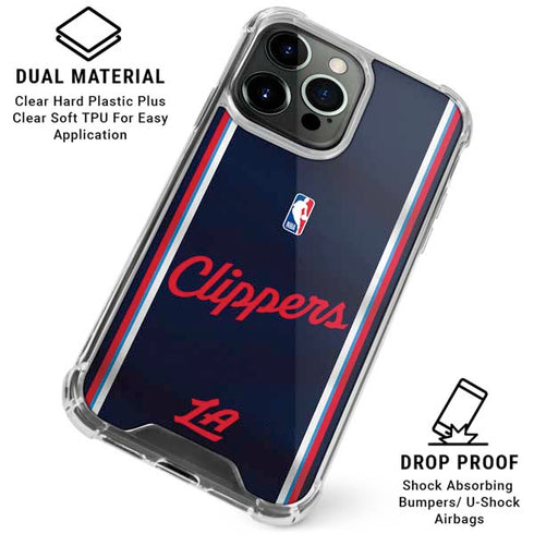 NBA Los Angeles Clippers Distressed Red iPhone 16 Pro Max Clear Case