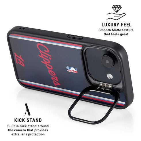 NBA Los Angeles Clippers Distressed Red iPhone 16e Kickstand Case