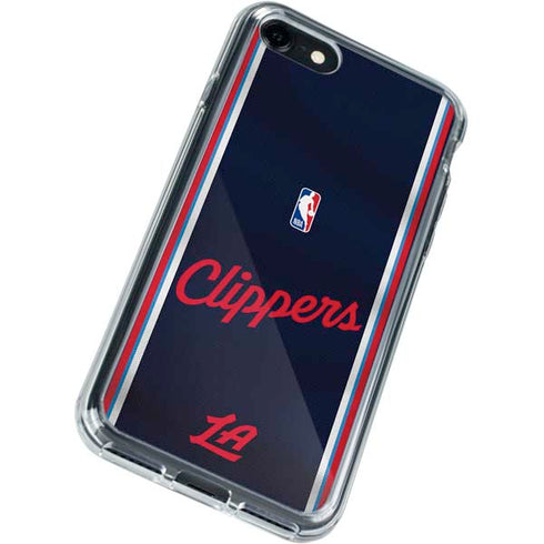 NBA Los Angeles Clippers Distressed Red iPhone SE (2nd & 3rd Gen) Clear Case