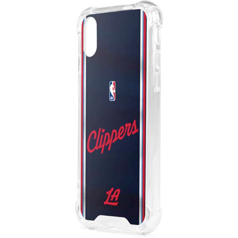 NBA Los Angeles Clippers Distressed Red iPhone XS Clear Case