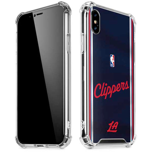 NBA Los Angeles Clippers Distressed Red iPhone XS Max Clear Case
