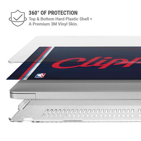 NBA Los Angeles Clippers Distressed Red MacBook Pro 16in (2021-25) Case plus Skin