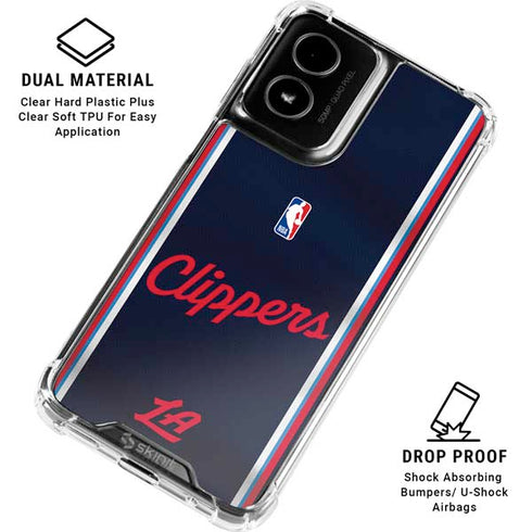 NBA Los Angeles Clippers Distressed Red Moto G Power 5G (2024) Clear Case