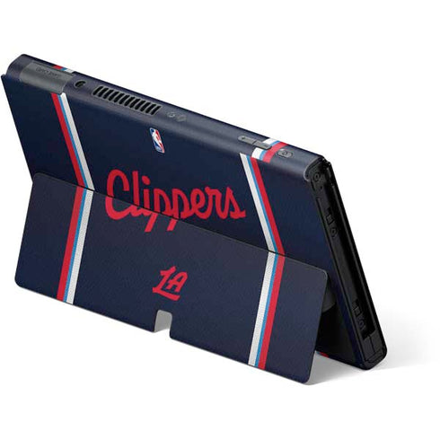 NBA Los Angeles Clippers Distressed Red Nintendo Switch OLED (2021) Skin