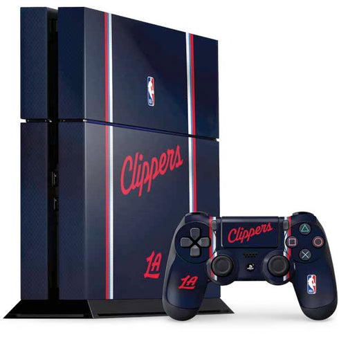 NBA Los Angeles Clippers Distressed Red PS4 Console and Controller Bundle Skin