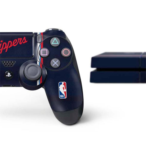 NBA Los Angeles Clippers Distressed Red PS4 Console and Controller Bundle Skin