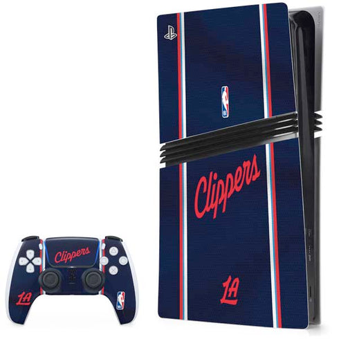 NBA Los Angeles Clippers Distressed Red PS5 Pro Bundle Skin