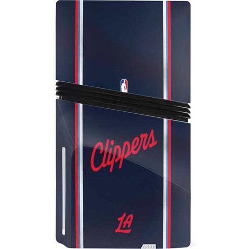 NBA Los Angeles Clippers Distressed Red PS5 Pro Disk Bundle Skin