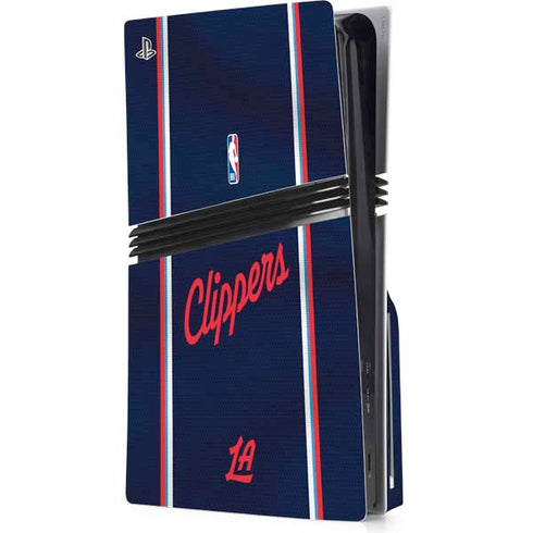 NBA Los Angeles Clippers Distressed Red PS5 Pro Disk Console Skin