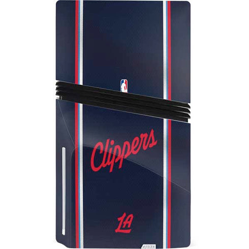 NBA Los Angeles Clippers Distressed Red PS5 Pro Disk Console Skin