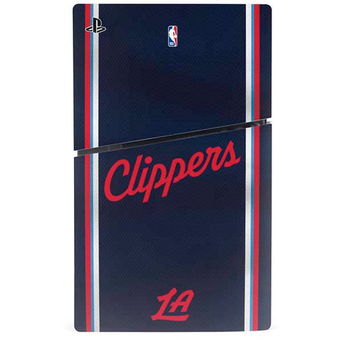 NBA Los Angeles Clippers Distressed Red PS5 Slim Disk Console Skin