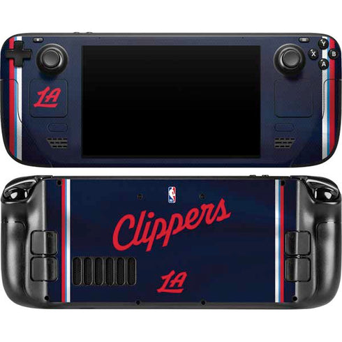 NBA Los Angeles Clippers Distressed Red Steam Deck Handheld Gaming Computer OLED Skin