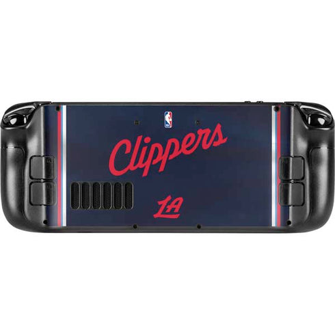 NBA Los Angeles Clippers Distressed Red Steam Deck Handheld Gaming Computer OLED Skin