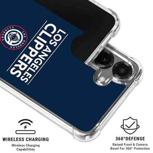 NBA Los Angeles Clippers Standard Blue Galaxy S26 Clear Case