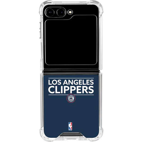 NBA Los Angeles Clippers Standard Blue Galaxy Z Flip6 Clear Case