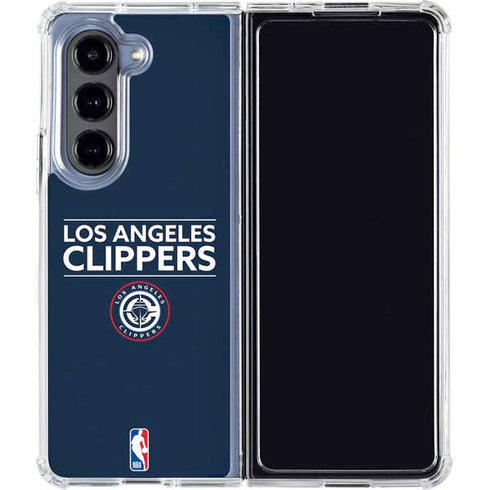 NBA Los Angeles Clippers Standard Blue Galaxy Z Fold5 5G Clear Case