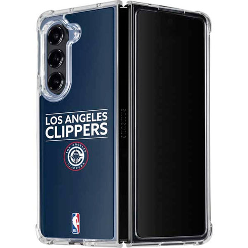 NBA Los Angeles Clippers Standard Blue Galaxy Z Fold5 5G Clear Case