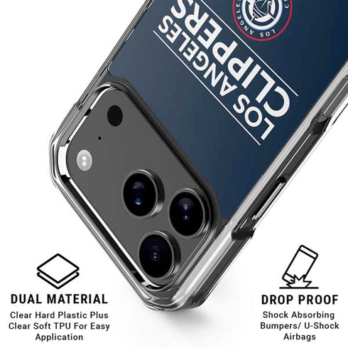 NBA Los Angeles Clippers Standard Blue iPhone 18 Pro Clear Case