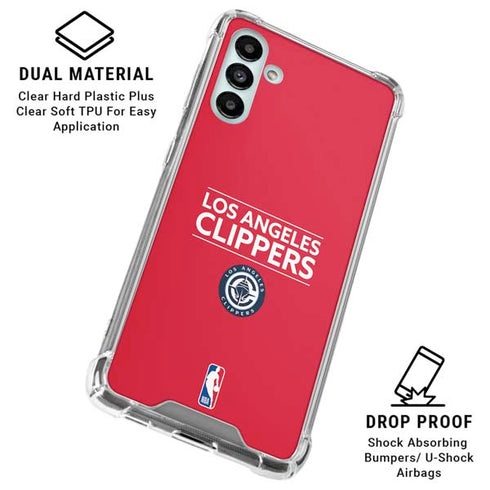 NBA Los Angeles Clippers Standard Red Galaxy A13 5G Clear Case