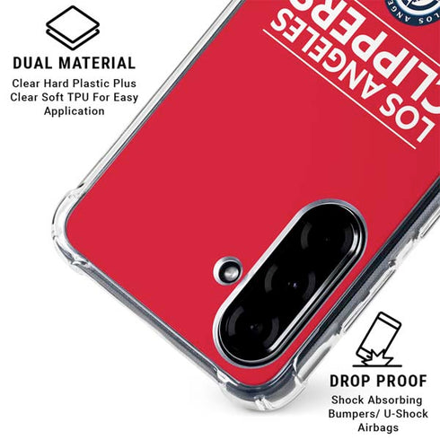 NBA Los Angeles Clippers Standard Red Galaxy A36 5G Clear Case