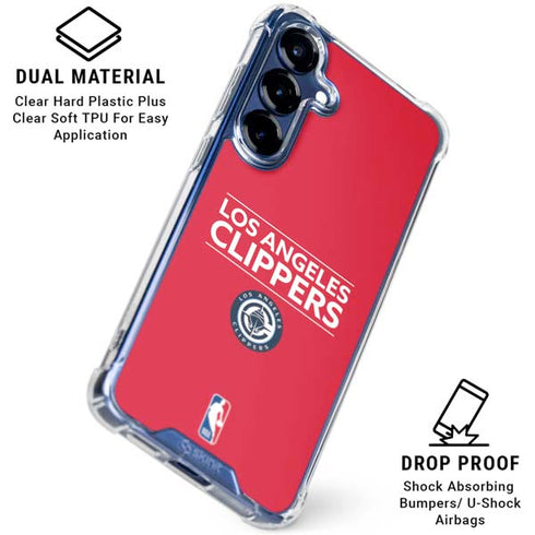 NBA Los Angeles Clippers Standard Red Galaxy S25 Clear Case