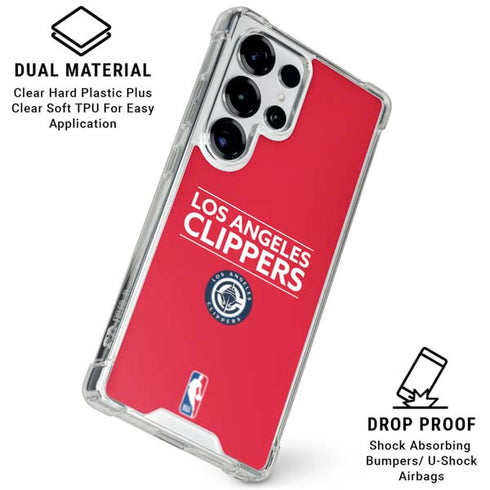 NBA Los Angeles Clippers Standard Red Galaxy S25 Ultra Clear Case