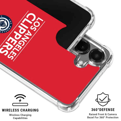 NBA Los Angeles Clippers Standard Red Galaxy S26 Plus Clear Case