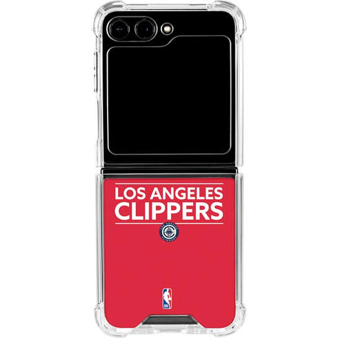 NBA Los Angeles Clippers Standard Red Galaxy Z Flip5 5G Clear Case
