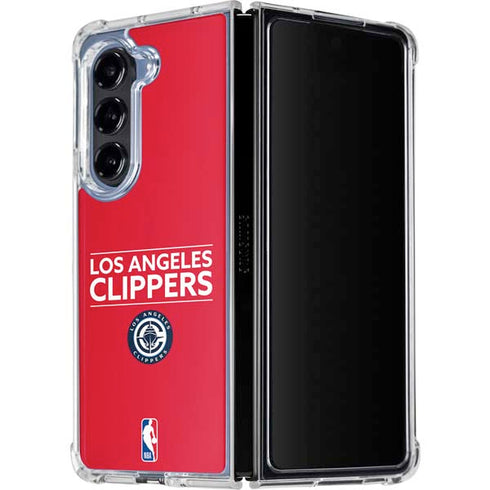 NBA Los Angeles Clippers Standard Red Galaxy Z Fold5 5G Clear Case