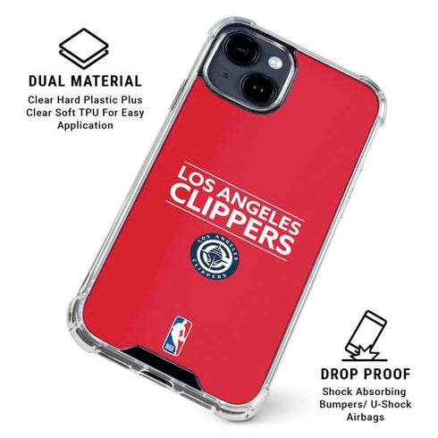 NBA Los Angeles Clippers Standard Red iPhone 14 Plus Clear Case